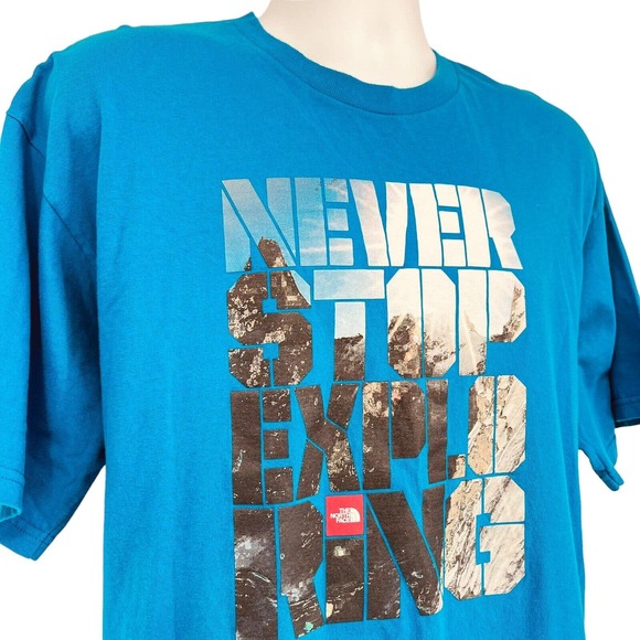 The North Face Men Blue Never Stop Exploring Graphic Short Sleeve T Shirt XXL - Picture 5 of 11